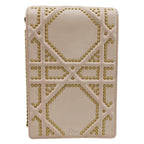 CHRISTIAN DIOR Diorama Vertical Leather Crossbody Clutch Bag Beige