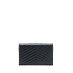 Saint Laurent Wallet On Chain Grained Calfskin Black GHW
