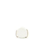 Chanel mini round Bag with Chain Caviar White LGHW
