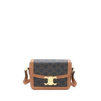 Celine Teen Triomphe Bag In Triomphe Canvas And Calfskin