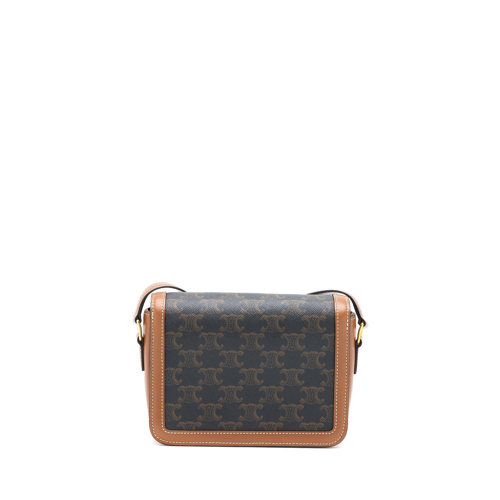 Celine Teen Triomphe Bag In Triomphe Canvas And Calfskin