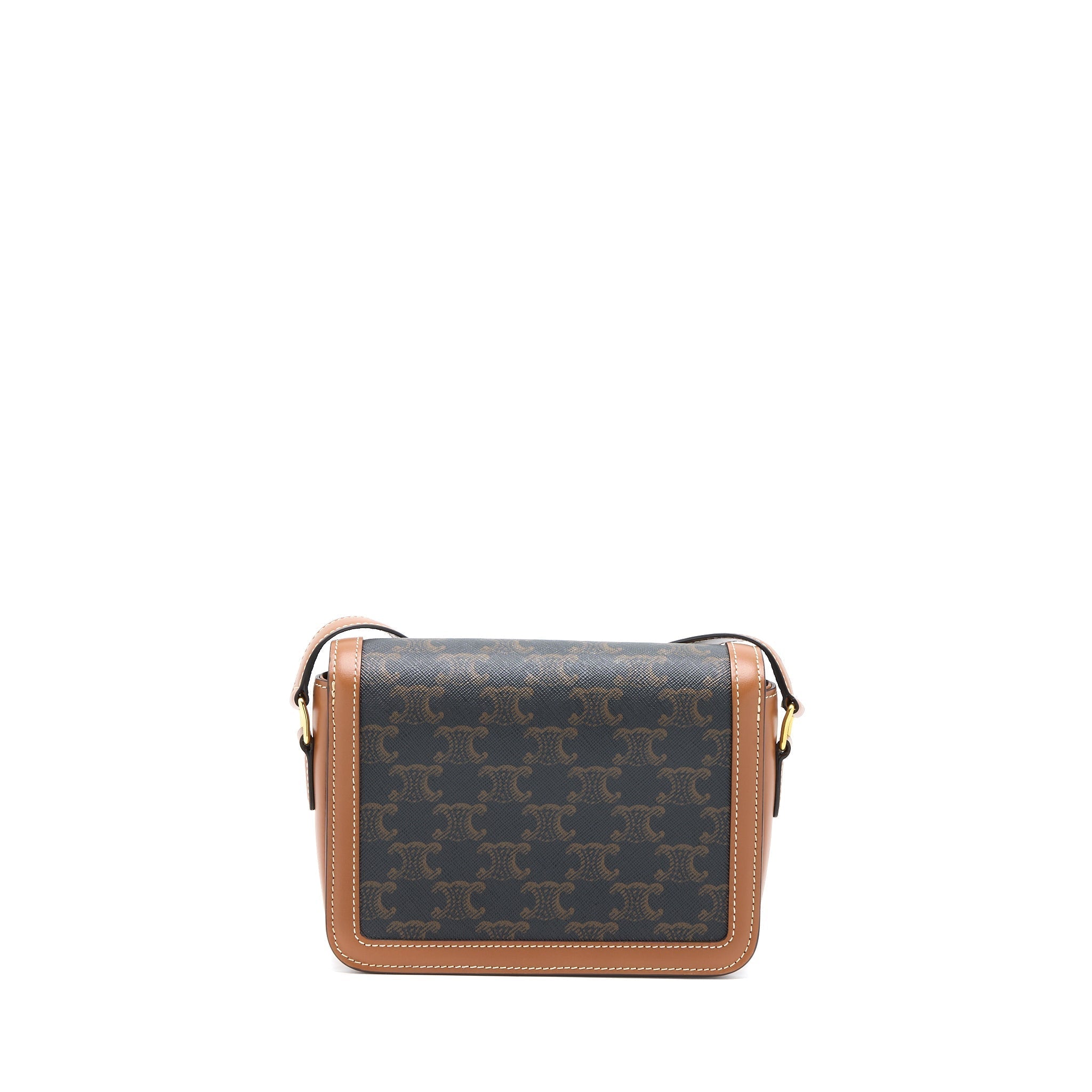 Celine Teen Triomphe Bag In Triomphe Canvas And Calfskin