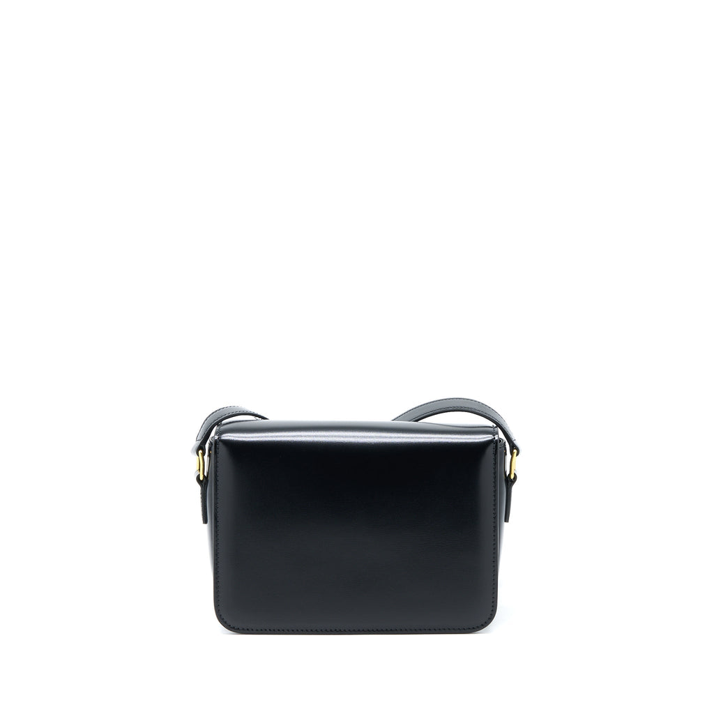 Celine Teen Triomphe Bag In Shiny Calfskin Black