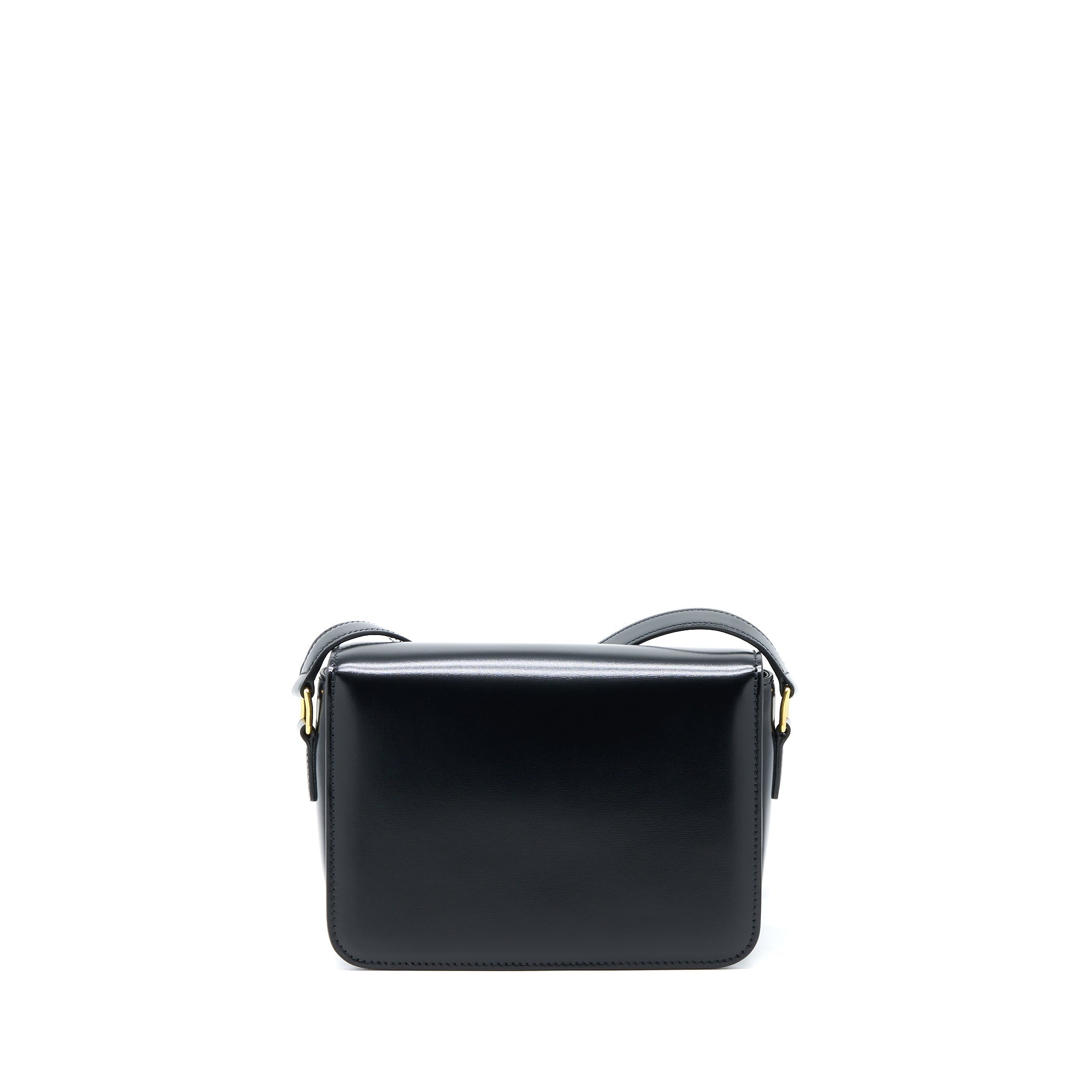 Celine Teen Triomphe Bag In Shiny Calfskin Black