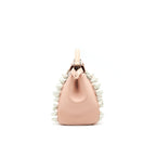 FENDI PEEKABOO MINI KAPPA HANDLE BAG LAMBSKIN IN BABY PINK WITH WHITE FLOWERS