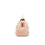 FENDI PEEKABOO MINI KAPPA HANDLE BAG LAMBSKIN IN BABY PINK WITH WHITE FLOWERS