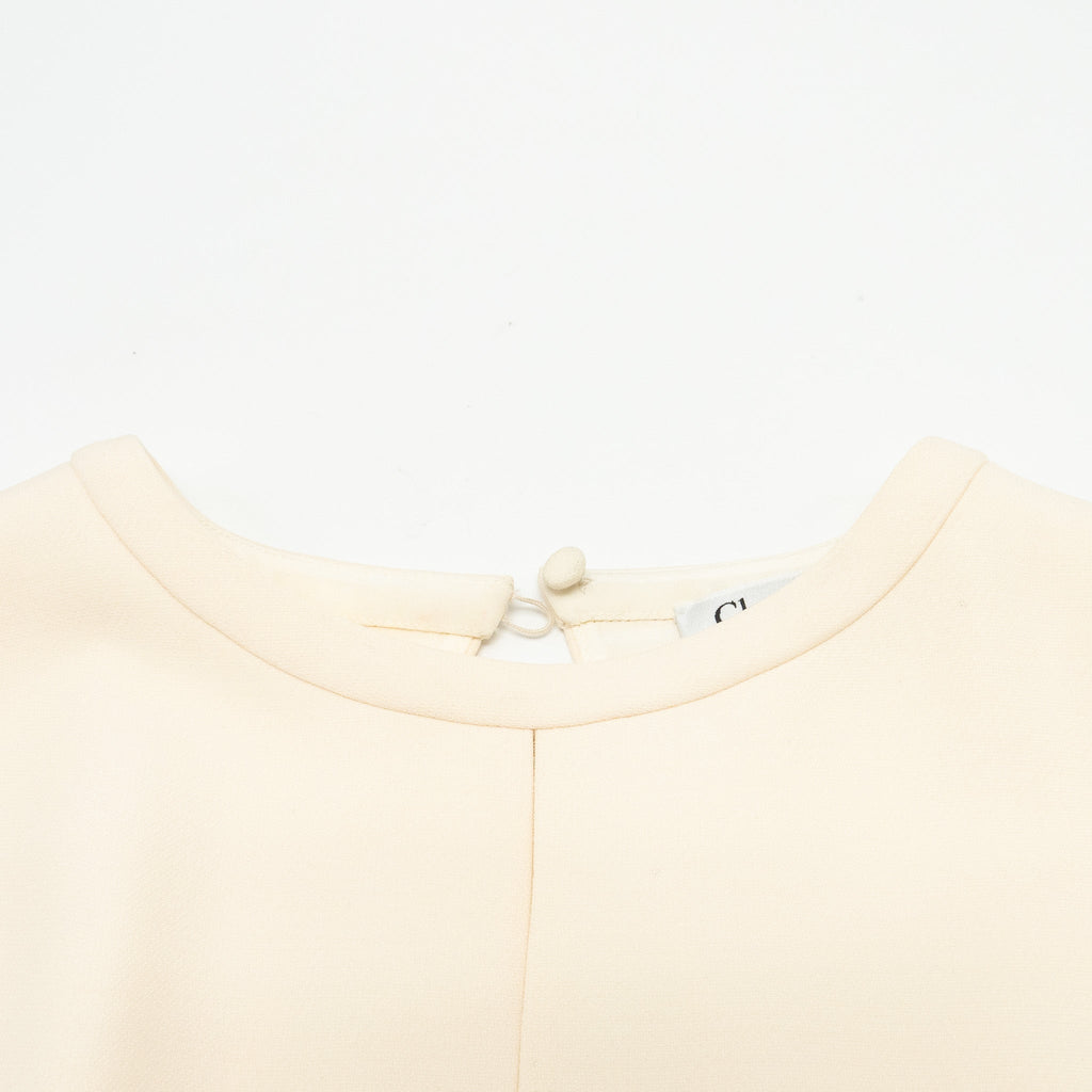 DIOR Size 34 Sleeveless Mini Dress Wool/Silk Ecru