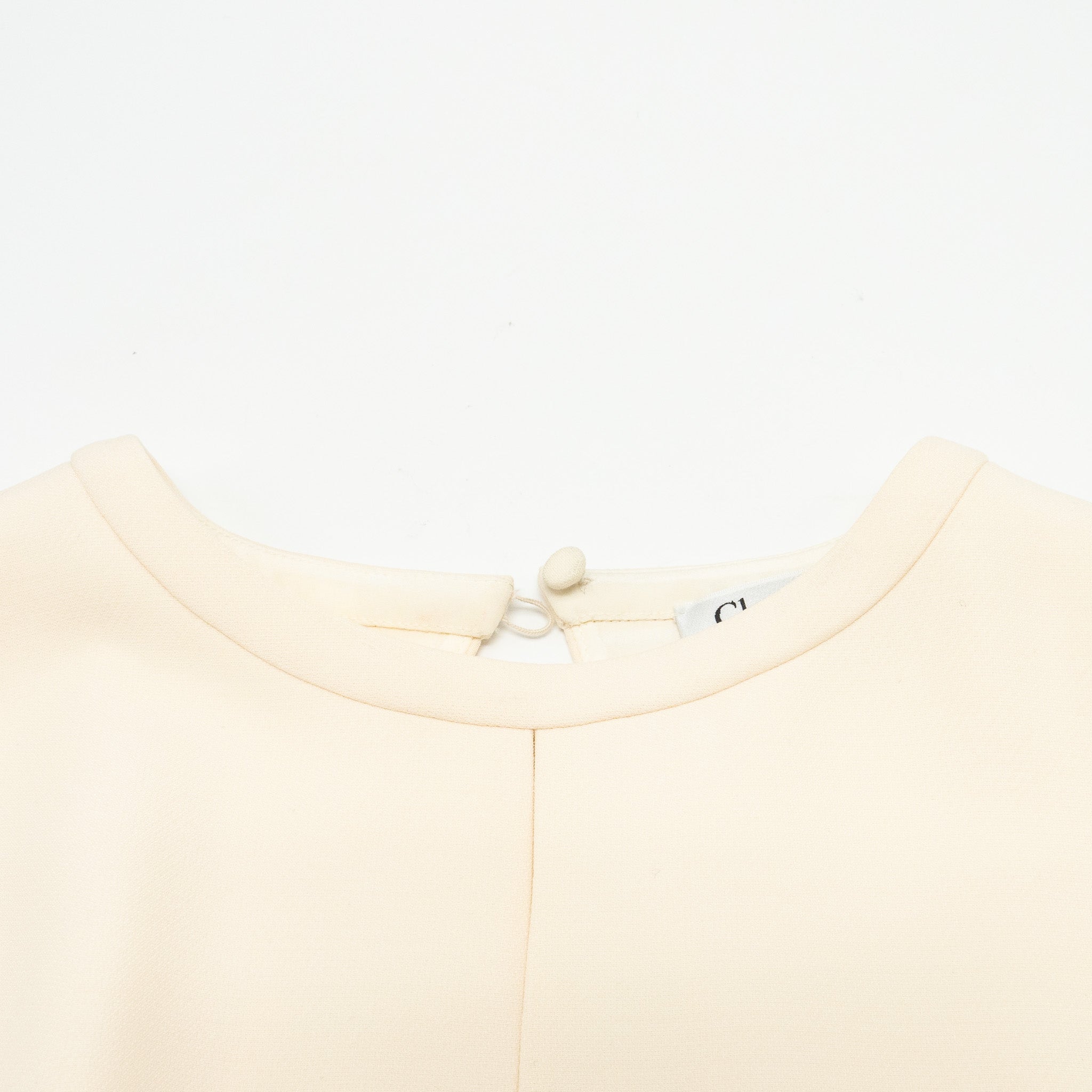 DIOR Size 34 Sleeveless Mini Dress Wool/Silk Ecru