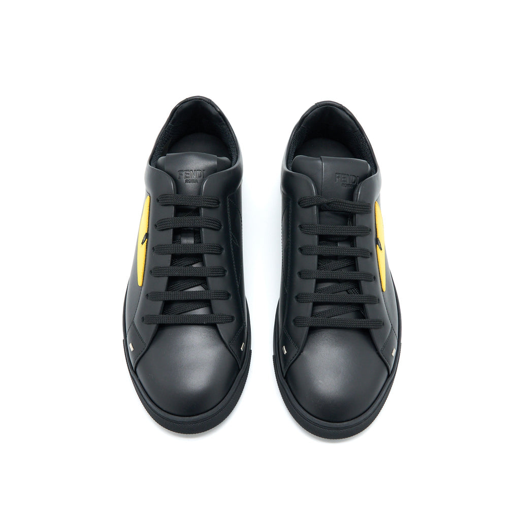 Fendi Size 5 Monster Sneaker Calfskin Black