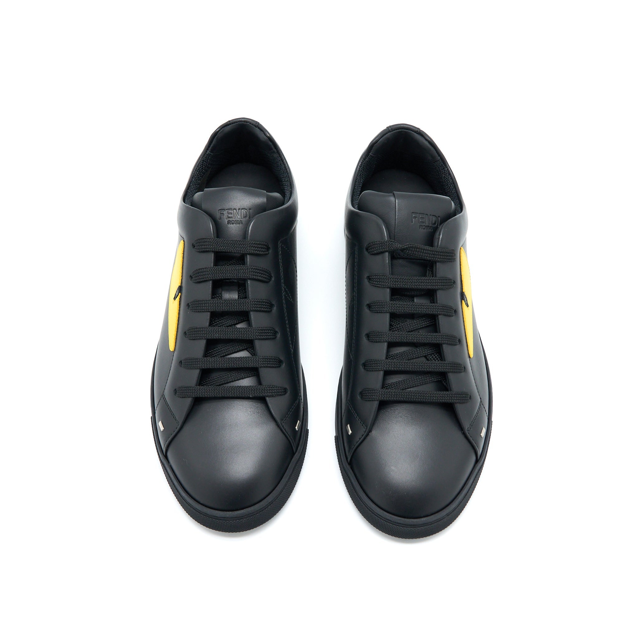 Fendi Size 5 Monster Sneaker Calfskin Black