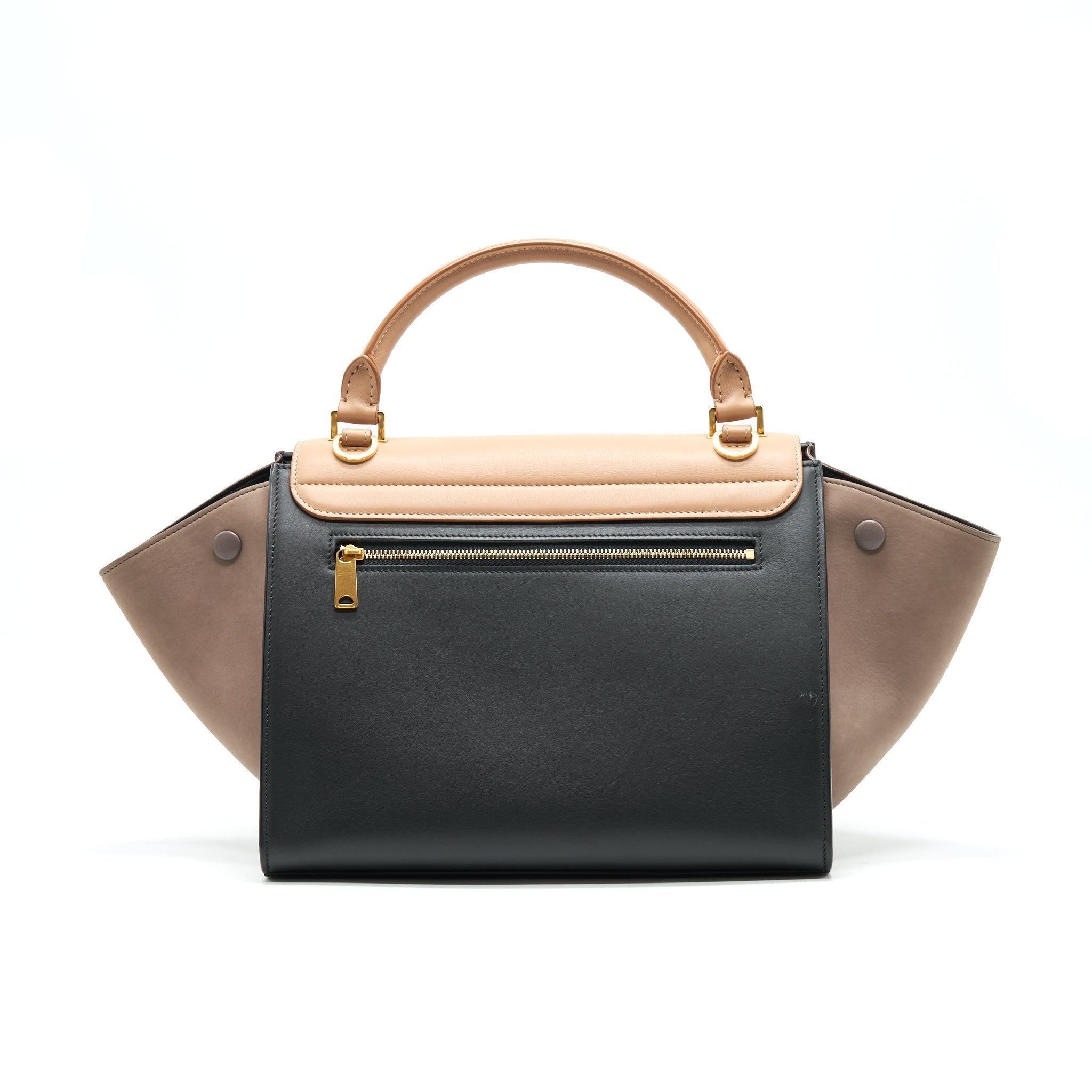 CELINE SMALL TRAPEZE BAG MULTI COLOuR BEIGE/ BLACK/ PINK BEIGE