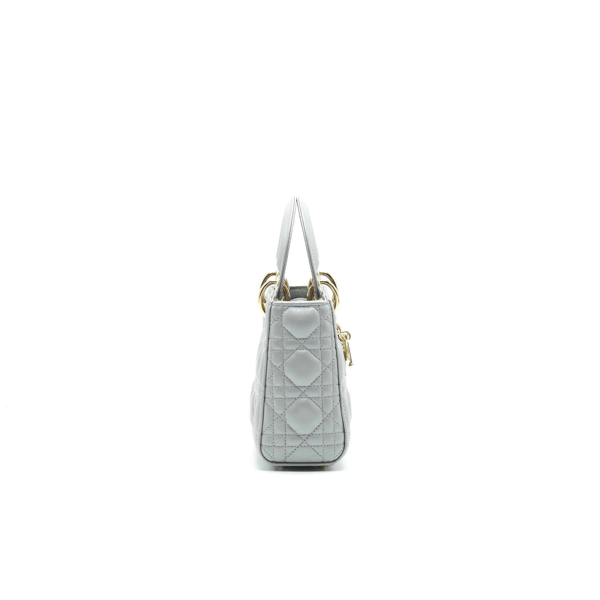 CHRISTIAN DIOR MINI LADY DIOR LIGHT GREY