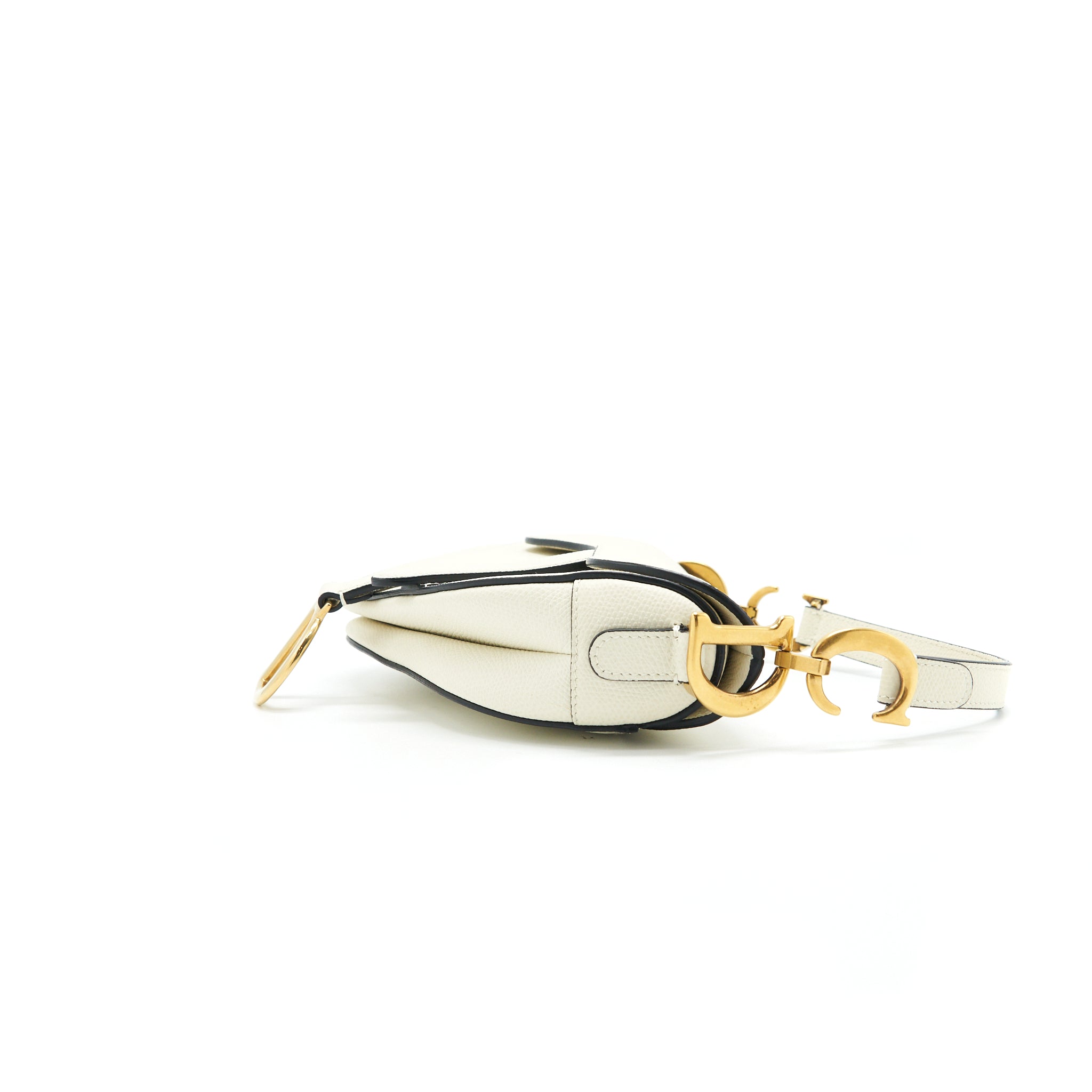 Dior Small Saddle Bag White GHW