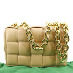 BOTTEGA VENETA Chain Cassette Padded Leather Crossbody Bag Caramel