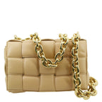 BOTTEGA VENETA Chain Cassette Padded Leather Crossbody Bag Caramel
