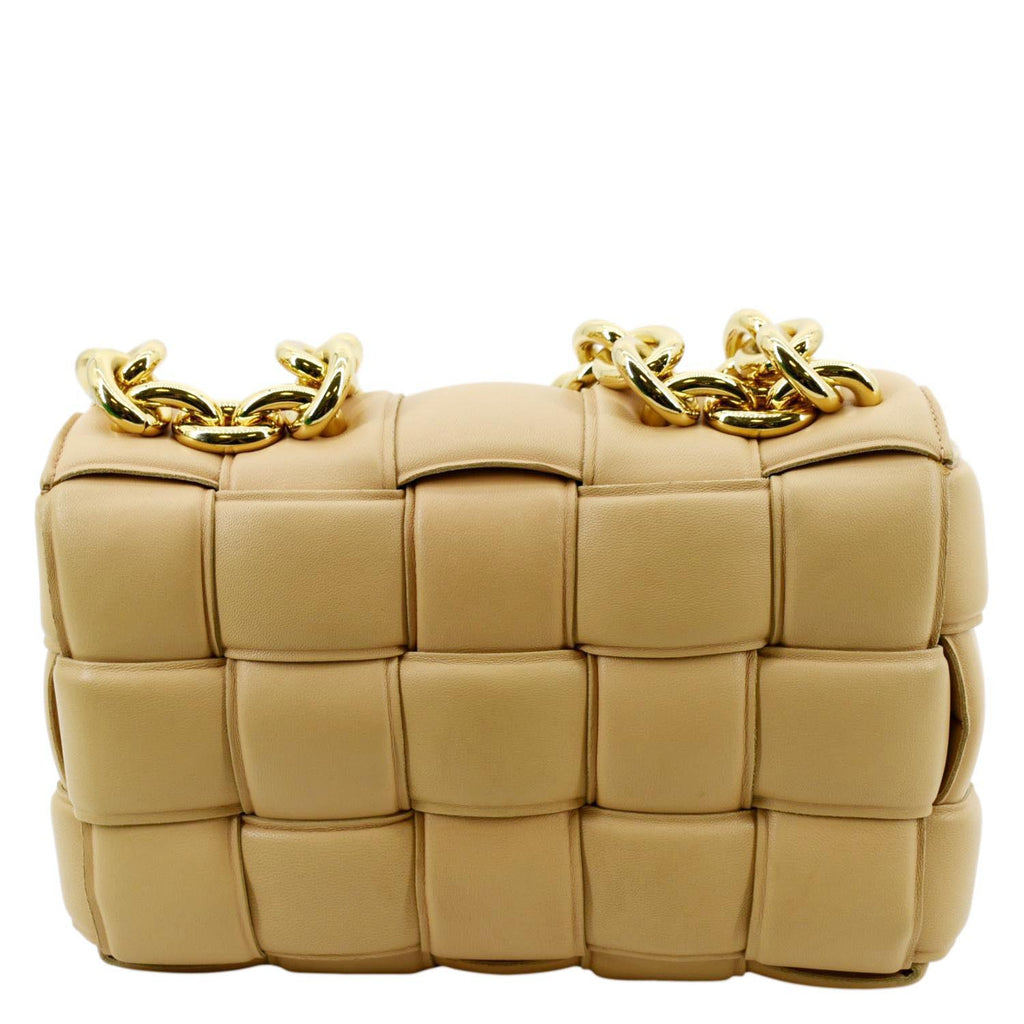 BOTTEGA VENETA Chain Cassette Padded Leather Crossbody Bag Caramel