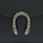 Gucci Mini Dionysus Wallet On Chain Grained Calfskin Black SHW