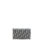 Dior Saddle Wallet On Chain Blue Oblique Jacquard