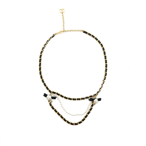 Chanel Pearl and Camellia Chain Belt