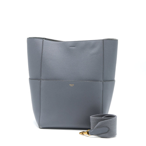 Celine Sangle Bucket Bag Calfskin Grey
