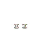 Chanel 22S CC Logo Rainbow Crystal Earrings