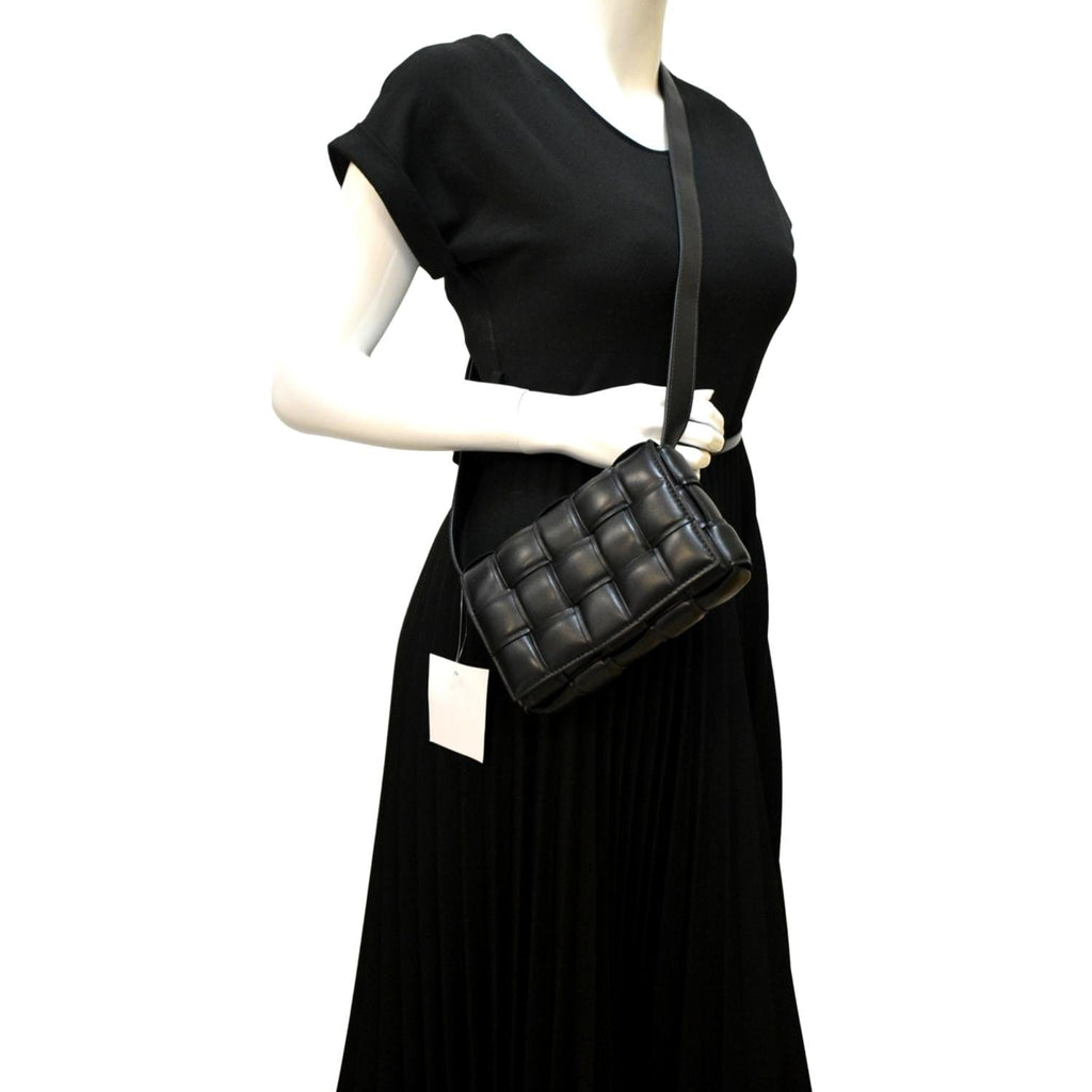 BOTTEGA VENETA Padded Cassette Leather Crossbody Bag Black