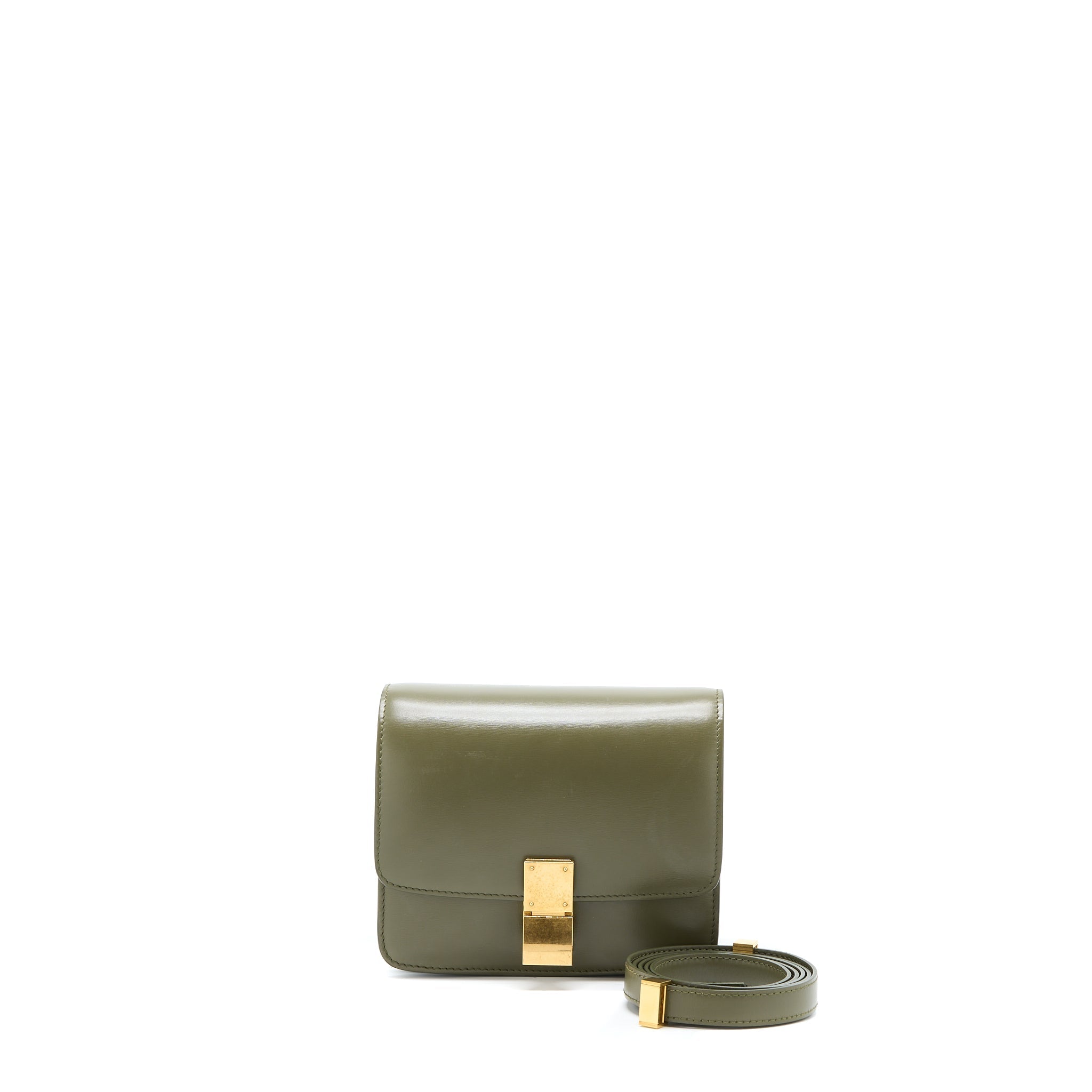 Celine Small Classic Bag Box Calfskin Army Green