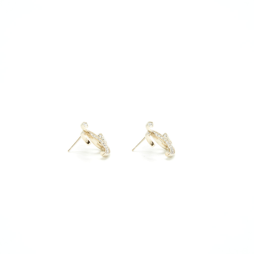 Chanel Classic CC Logo Earrings Large Model Gold Tone
