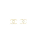 Chanel Classic CC Logo Earrings Large Model Gold Tone