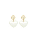 Chanel Heart Pearl Crystals CC Logo Earrings LGHW