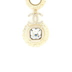 Chanel CC Logo With Pearls And Square Crystals Earrings LGHW