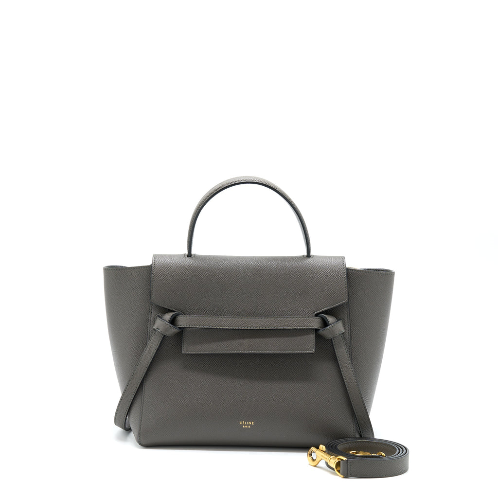 Celine Belt Bag Grained Calfskin Grey