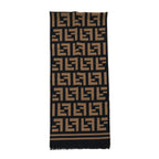 Fendi Wool And Silk Scarf 180x35cm Black/Brown