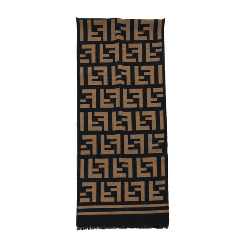 Fendi Wool And Silk Scarf 180x35cm Black/Brown
