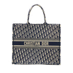 Dior Large Book Tote Blue Blue Oblique Jacquard