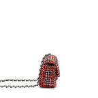 Chanel Mini Rectangular Flap Bag Tweed Red/ Black SHW