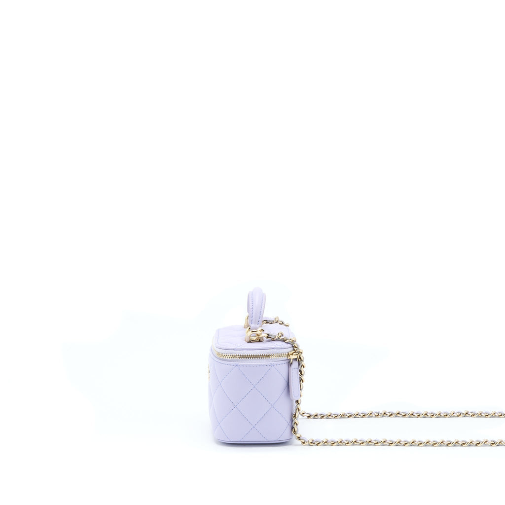 Chanel Top Handle Mini Vanity Case Light Purple LGHW