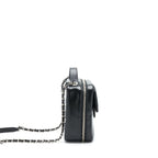 Chanel Quilted Vertical Top Handle Bag Calfskin Black SHW