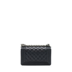 Chanel Small Boy Bag Caviar Black Ruthenium Sliver Hardware (Microchip)