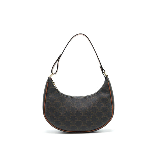 CELINE AVA BAG IN TRIOMPHE CANVAS AND CALFSKIN TAN