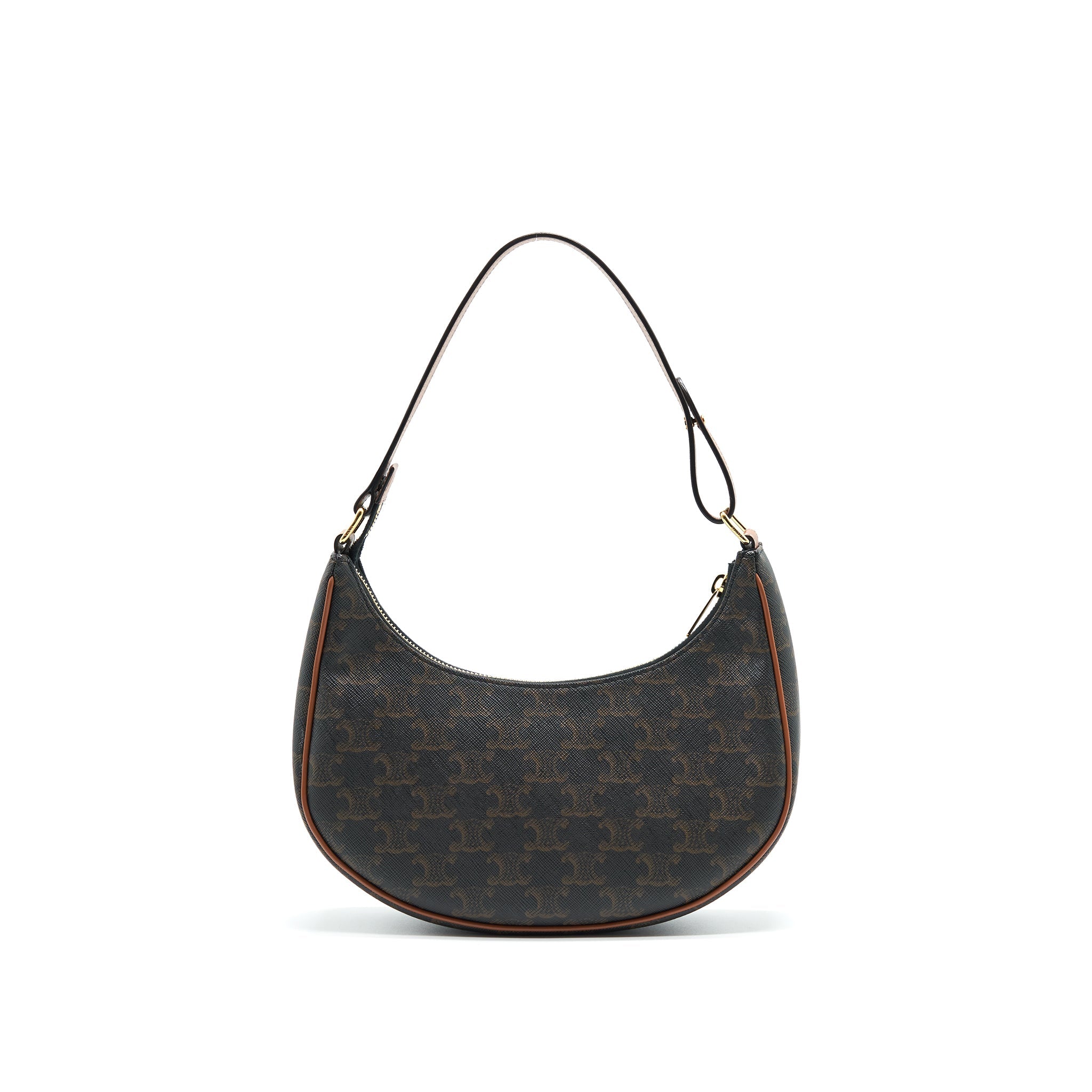 CELINE AVA BAG IN TRIOMPHE CANVAS AND CALFSKIN TAN