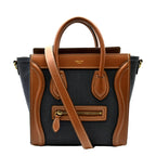 CELINE Luggage Denim Leather Tote Crossbody Bag Bicolor