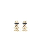 Chanel CC Logo Drop Earrings GHW