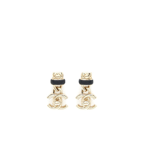 Chanel CC Logo Drop Earrings GHW