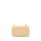 Chanel Mini Rectangular Lambskin Light Beige LGHW(Microchip)