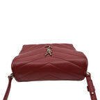 YVES SAINT LAURENT Loulou Toy Matelasse Leather Crossbody Bag Red