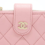 Chanel Double Zip Card Holder Caviar Pink LGHW