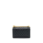 Chanel Small Boy Bag Caviar Black GHW (Microchip)