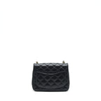 Chanel Mini Square Flap Bag Lambskin Black LGHW (Microchip)