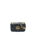 Gucci GG Marmont Mini Matelasse Shoulder Bag Black GHW